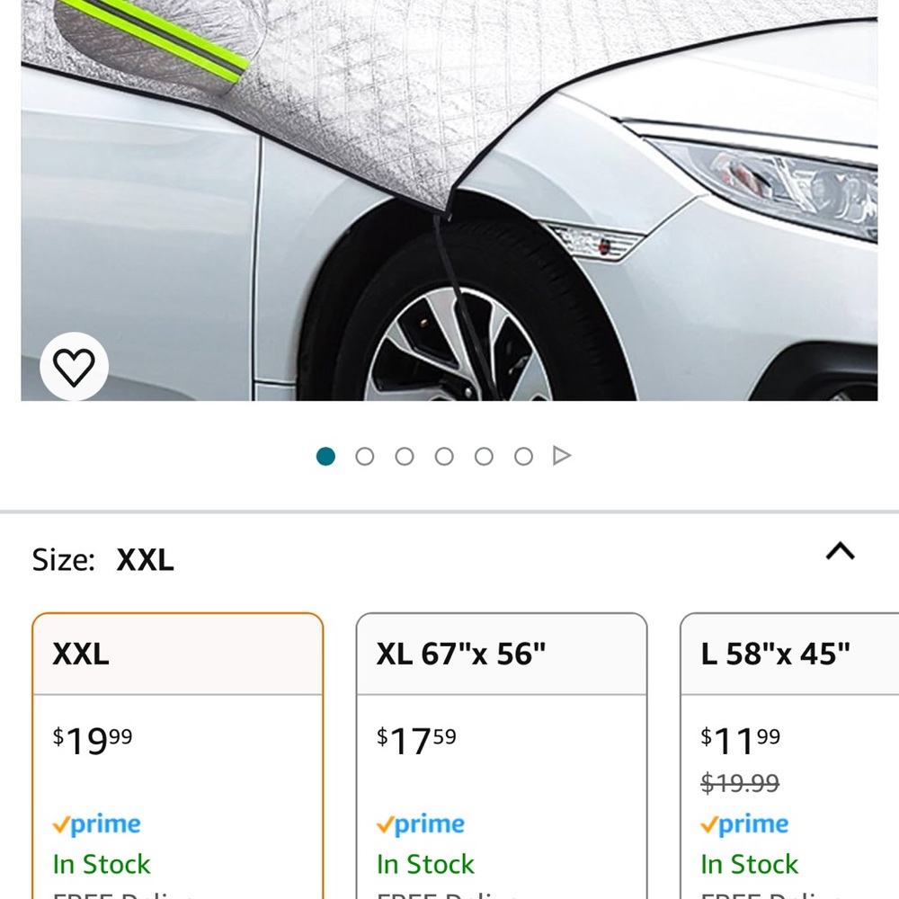 NIP XXL windshield cover $20 on Amazon